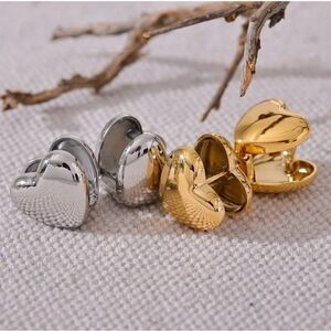 Golden Ari Heart Huggie Earrings